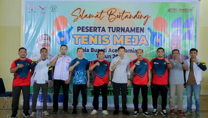 Pj Bupati Asra Buka Turnamen Tenis Meja Piala Bupati Aceh Tamiang 2024