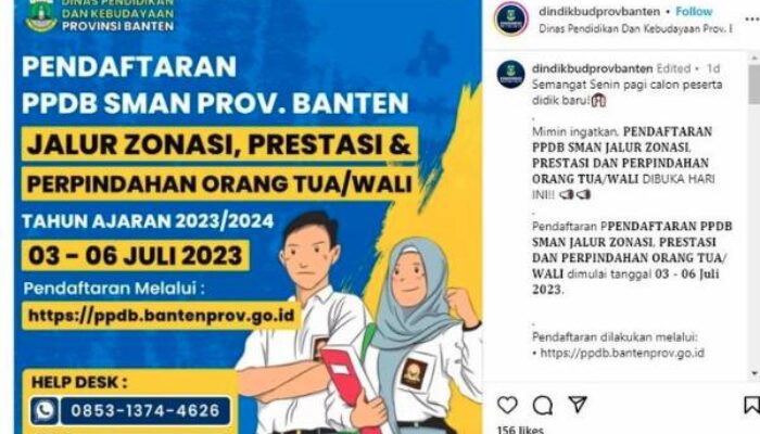 PPDB Banten Resmi Di Buka 19 Juni 2024