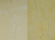 Belum Penuh Dua Tahun Dibangun Pakai Dana DAK, Dinding Ruang Guru SDN Sungai Kuruk III Seruway Sudah Retak, Kapsek Sebut Pengadukan Semen Pakai Air Asin
