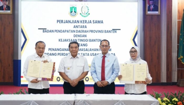 Bapenda dan Kejati Banten Teken Perjanjian Kerjasama, Sepakat Tangani Hukum Bidang Perdata dan Tata Usaha Negara
