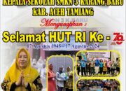 Kepala Sekolah SMKN 3 Karang Baru Kab Aceh Tamiang Mengucapkan Dirgahayu RI Ke 79