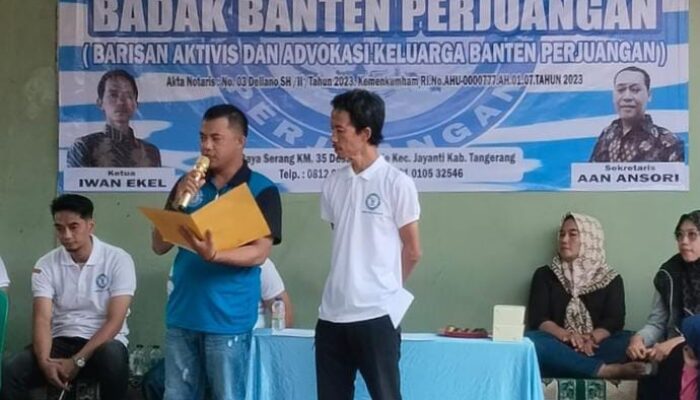 Pengukuhan Badak Banten Perjuangan DPAC Jayanti, Iwan Ekel : Kami Siap Berperan Aktif Dan Jadi Garda Terdepan