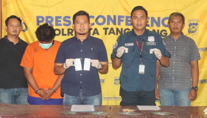 Polsek Cisoka Ciduk Pengedar Obat Keras Daftar G Tanpa Izin, Ratusan Butir Tramadol dan Hexymer Disita