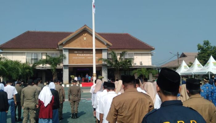 Foto : sejumlah OKP kecamatan Tigaraksa Mengikuti Upacara Hari sumpah Pemuda ke -96 ( Dedi), Senin 28/10/2024.