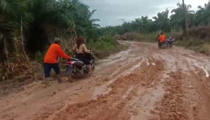 Warga Minta Pemkab Aceh Tamiang Perbaiki Jalan Kampung Baru Kuala Pusung Kapal Seruway yang Rusak Parah