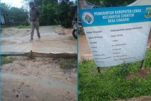Asep Ruzmin : Pembangunan Rabat beton Desa Cibarani hanya habiskan Rp.66.000.000