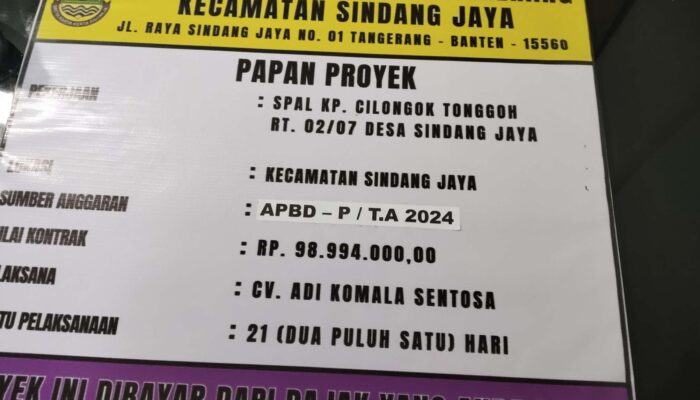 Misteri Proyek Spal Kp Cilongok Ponggoh Rt 02/07 di Sindang Jaya: Fakta atau Dugaan Kesengajaan?