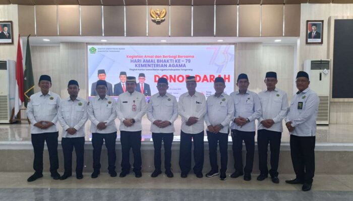 kantor Kemenag Dan PMI Kabupaten Tangerang Peringati HAB Ke – 79 Dengan Menggelar Donor Darah