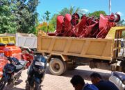 Setiap Kampung Dikacamatan Seruway dapat Bantuan Gerobak Sorong 2 unit, Mesin Air 1 unit, mesin Doorsmeer dan Tangki Air 1000 liter