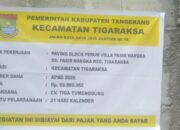 Proyek Paving APBD Rp99,9 Juta di Tigaraksa Disorot: K3 Diabaikan, Pernyataan Pelaksana Dinilai Tak Sejalan Fakta