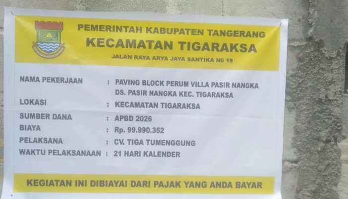 Proyek Paving APBD Rp99,9 Juta di Tigaraksa Disorot: K3 Diabaikan, Pernyataan Pelaksana Dinilai Tak Sejalan Fakta
