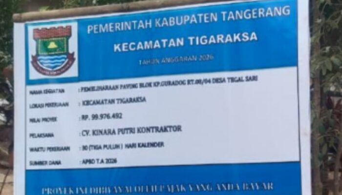 Tanpa Stamper dan Pengawasan Terlihat Minim, Mutu Proyek Pemerintah di Tigaraksa Disorot