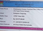Rp640 Juta Proyek TK Negeri Pertiwi Kresek Disorot, Nilai Anggaran dan Keselamatan Kerja Dipertanyakan